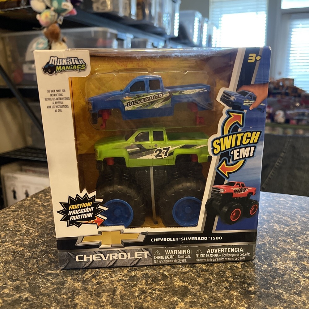 Chevrolet Silverado 1500 Friction Powered Interchangeable‎ Bodies Green/Blue